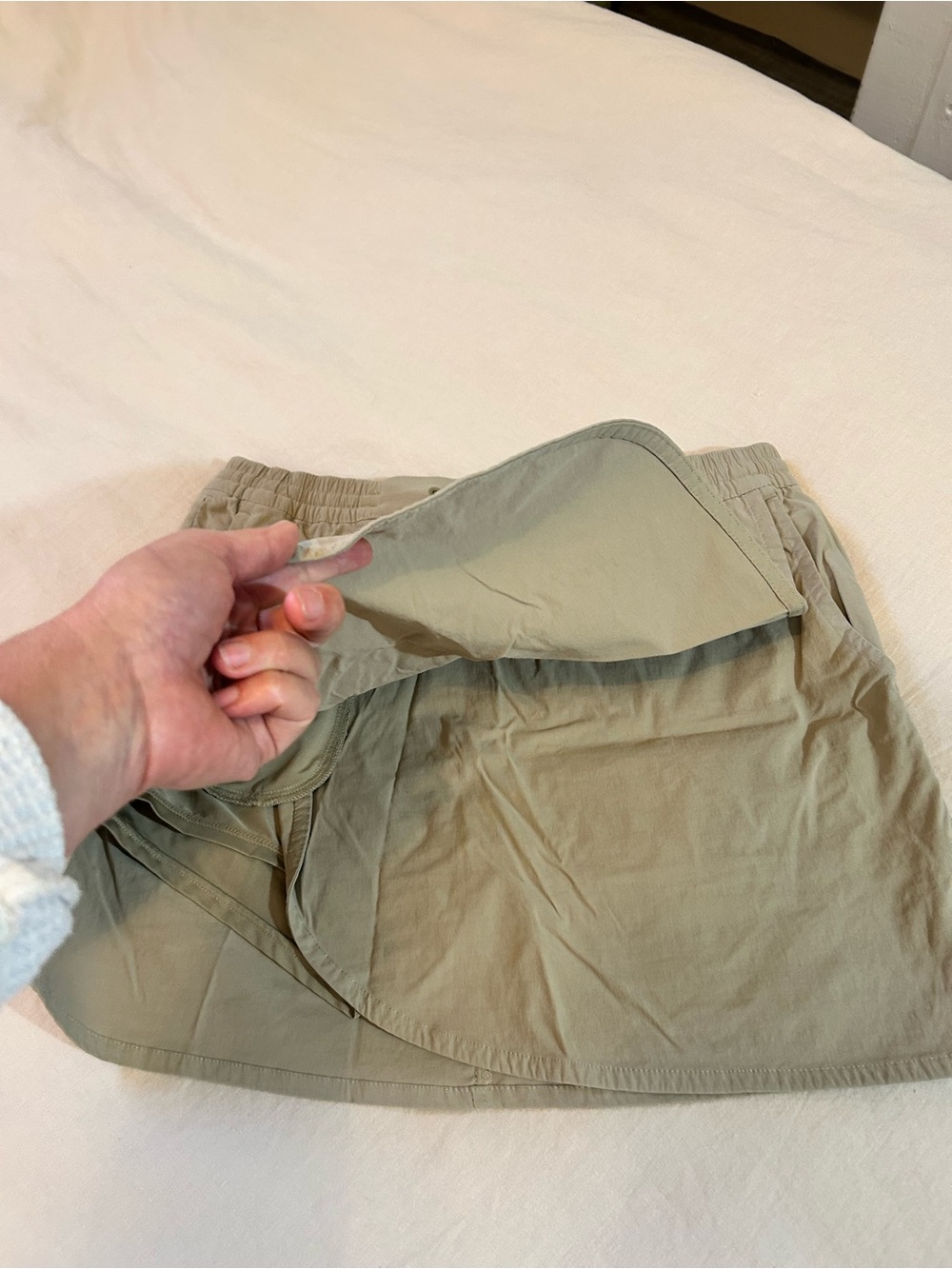 Light tan Drawstring Mini Skort - Picture 2 of 8